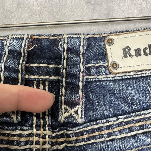 Rock Revival Jeans Womens 28 Jamila Bootcut Contrast Stitch Buckle Western - Picture 5 of 16